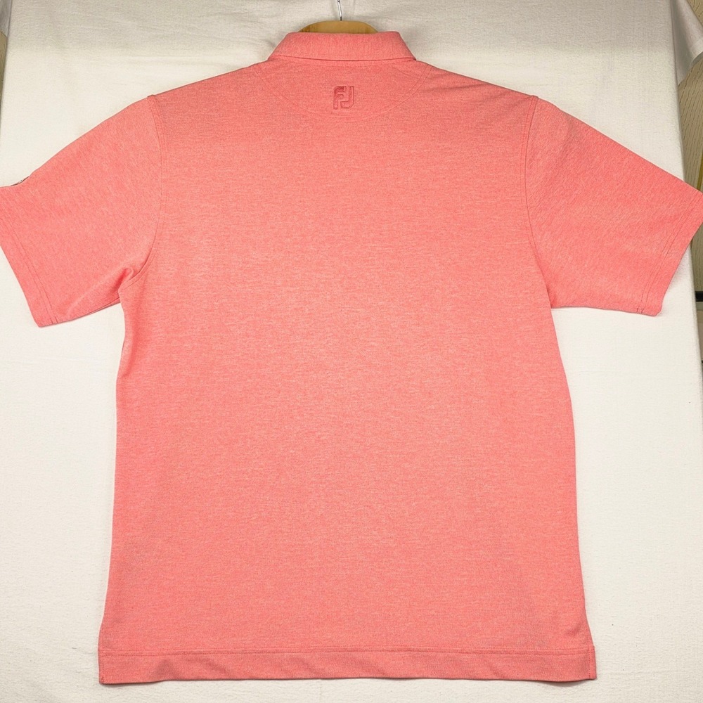 FootJoy Polo Shirt Mens Large Coral Pink‎ Pelican Logo Lisle Short Sleeve Golf - Picture 9 of 9
